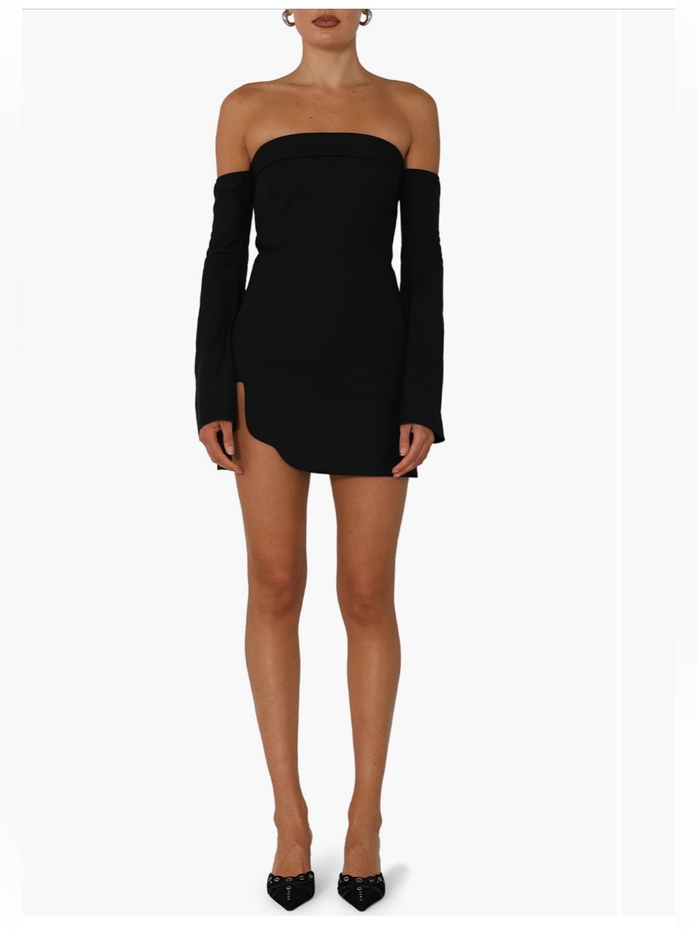 BY.DYLN DYLN Chrissy Long Sleeve Strapless Minidress mini dress black medium NWT